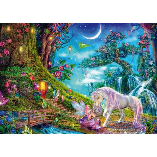 Puzzle Schmidt Unicornio Y Elfo entre Altos Maderos de 1000 Piez