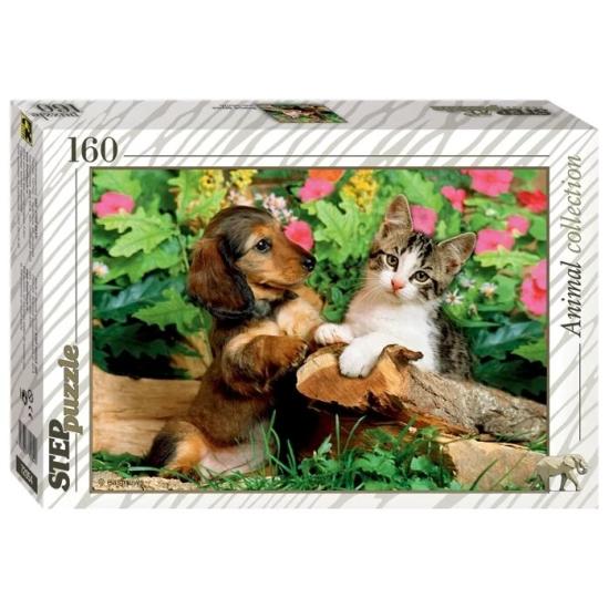 Puzzle Step Puzzle Gatito y Perrito de 160 Piezas Puzzle Step Puzzle Gatito y Perrito de 160 Piezas