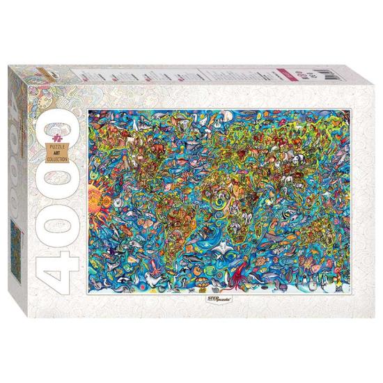 Puzzle Step Puzzle Mapa del Mundo de 4000 Piezas