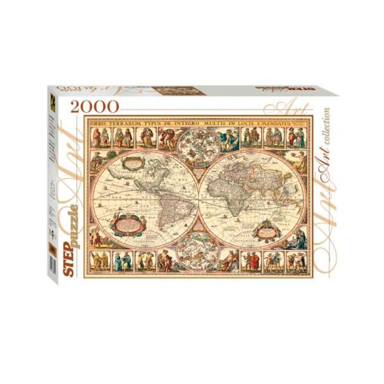 Puzzle Step Puzzle Mapa Histórico del Mundo de 2000 Piezas