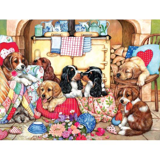 Puzzle SunsOut Cachorros en la Cocina XXL de 300 Piezas