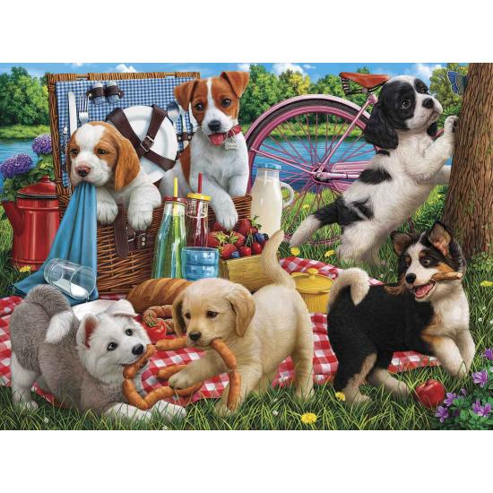 Puzzle SunsOut Cachorros en un Picnic de 500 Pzs