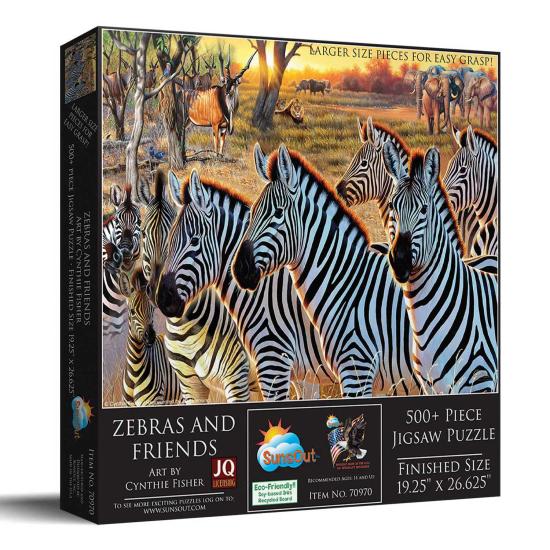 Puzzle SunsOut Cebras Y Amigos XXL de 500 Piezas Puzzle SunsOut Cebras Y Amigos XXL de 500 Piezas