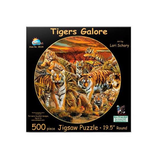 Puzzle SunsOut Circular Manada de Tigres XXL  500 Pzs