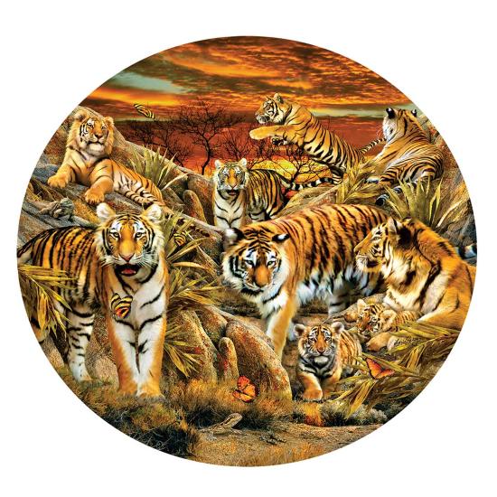 Puzzle SunsOut Circular Manada de Tigres XXL  500 Pzs