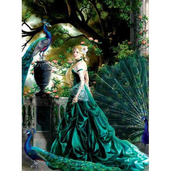 Puzzle SunsOut Esmeralda y Pavo Real de 1000 Piezas Puzzle SunsOut Esmeralda y Pavo Real de 1000 Piezas