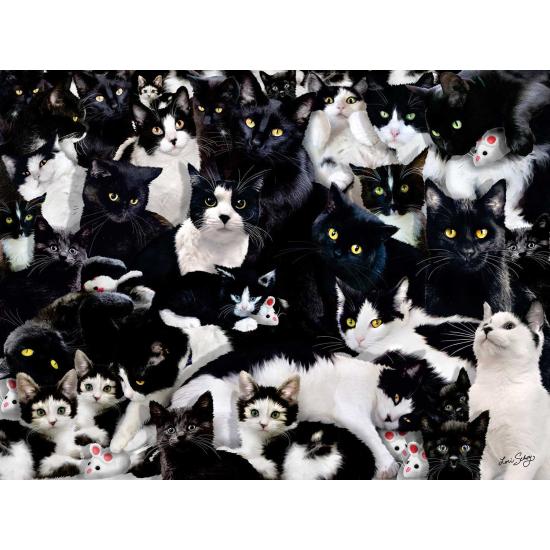 Puzzle SunsOut Gatitos en Blanco y Negro de 1000 Piezas