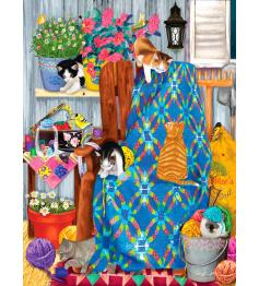 Puzzle SunsOut Gatitos en el Porche de 1000 Piezas