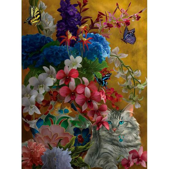 Puzzle SunsOut Gatos Dorados y Flores de 1000 Pzs Puzzle SunsOut Gatos Dorados y Flores de 1000 Pzs