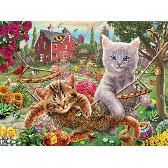 Puzzle SunsOut Gatos en la Granja XXL de 300 Piezas