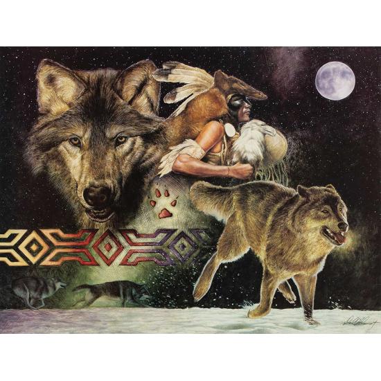 Puzzle SunsOut Lobo y Luna Arapaho XXL de 500 Pzs