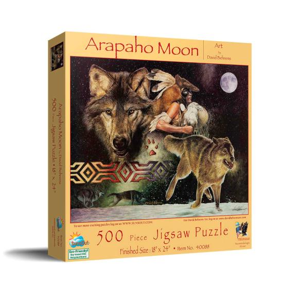 Puzzle SunsOut Lobo y Luna Arapaho XXL de 500 Pzs