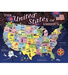 Puzzle SunsOut Mapa de Estados Unidos de 1000 Piezas