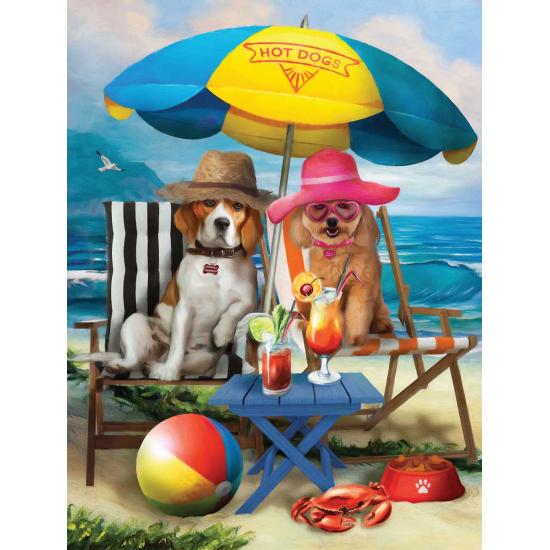 Puzzle SunsOut Perros en la Playa XXL de 300 Piezas