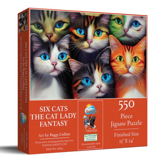 Puzzle SunsOut Seis Gatos de 550 Piezas Puzzle SunsOut Seis Gatos de 550 Piezas