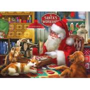 Puzzle SunsOut Taller de Colchas de Papá Noel de 1000 Piezas