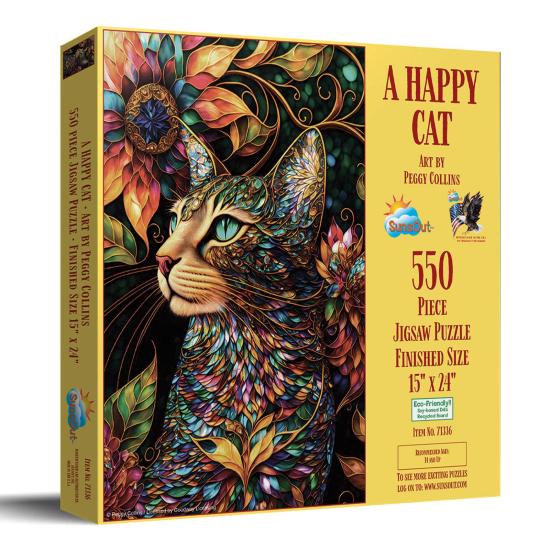 Puzzle SunsOut Un Gato Feliz de 550 Piezas Puzzle SunsOut Un Gato Feliz de 550 Piezas