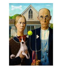Puzzle Trefl American Gothic: Edición Canina de 500 Piezas