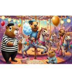 Puzzle Trefl Capibaras de Vacaciones XXL de 100 Piezas