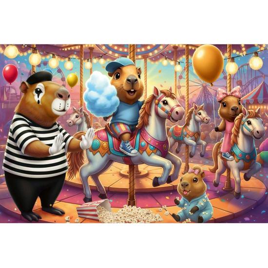 Puzzle Trefl Capibaras de Vacaciones XXL de 100 Piezas