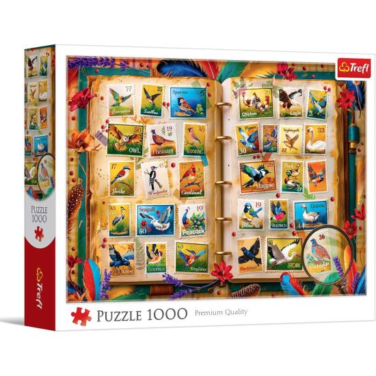 Puzzle Trefl Colección de Sellos, Atlas de Aves de 1000 Piezas