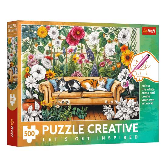 Puzzle Trefl Creative Invernadero Para Gatos de 500 Piezas