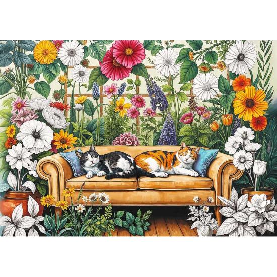 Puzzle Trefl Creative Invernadero Para Gatos de 500 Piezas