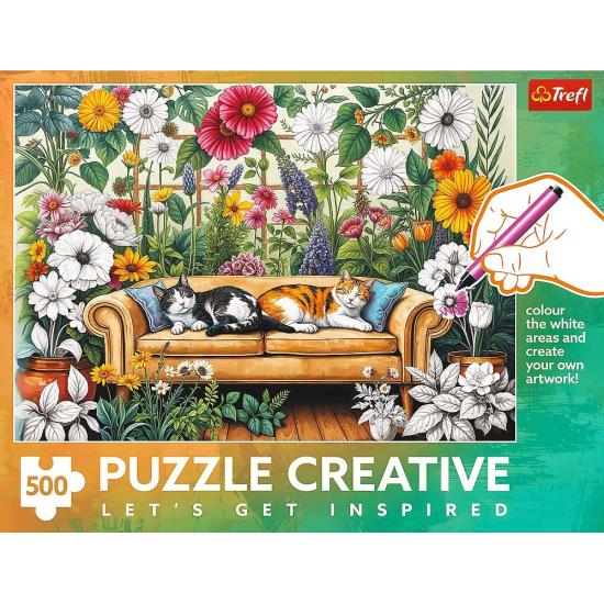 Puzzle Trefl Creative Invernadero Para Gatos de 500 Piezas