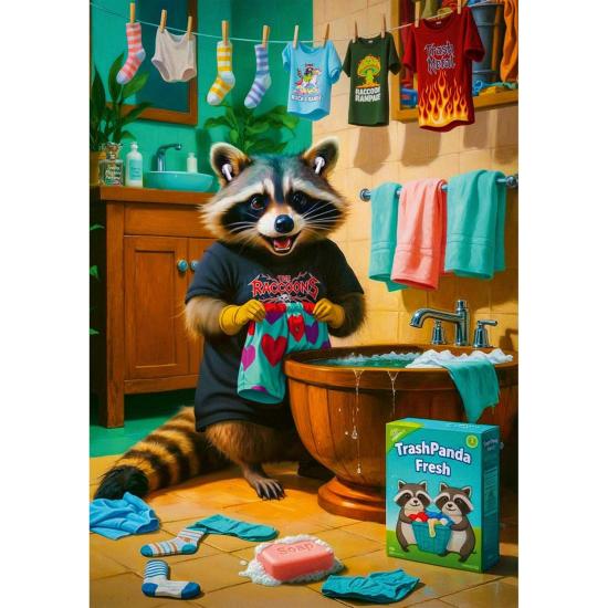 Puzzle Trefl Día de Lavandería del Mapache de 1000 Piezas
