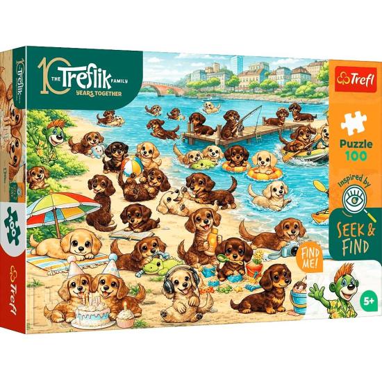 Puzzle Trefl Dachshunds Y Trefliks XXL de 100 Piezas