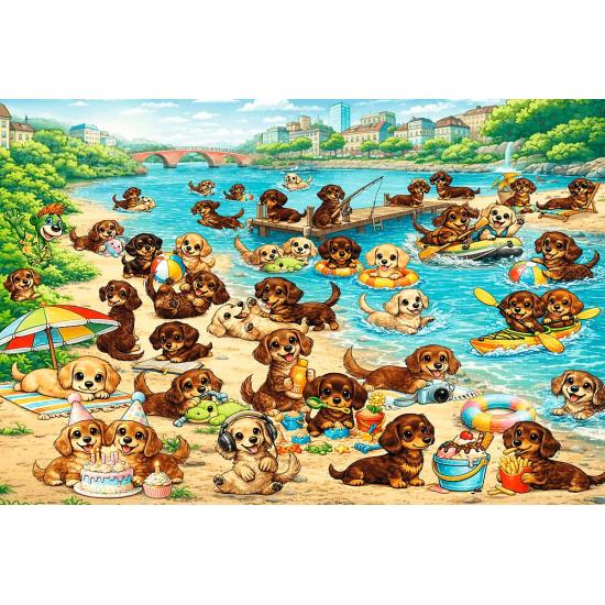 Puzzle Trefl Dachshunds Y Trefliks XXL de 100 Piezas