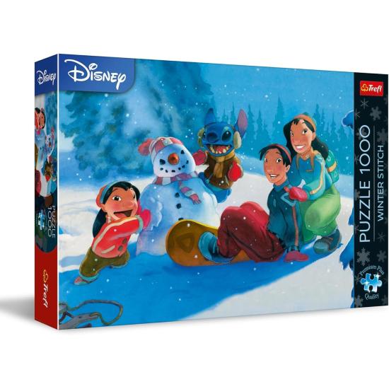 Puzzle Trefl Disney Stitch en Invierno de 1000 Piezas