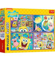 Puzzle Trefl El Loco Mundo De Bob Esponja XXL de 4x250 Piezas