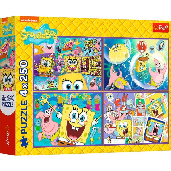 Puzzle Trefl El Loco Mundo De Bob Esponja XXL de 4x250 Piezas