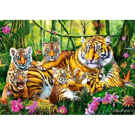 Puzzle Trefl Familia de Tigres de 500 Piezas Puzzle Trefl Familia de Tigres de 500 Piezas