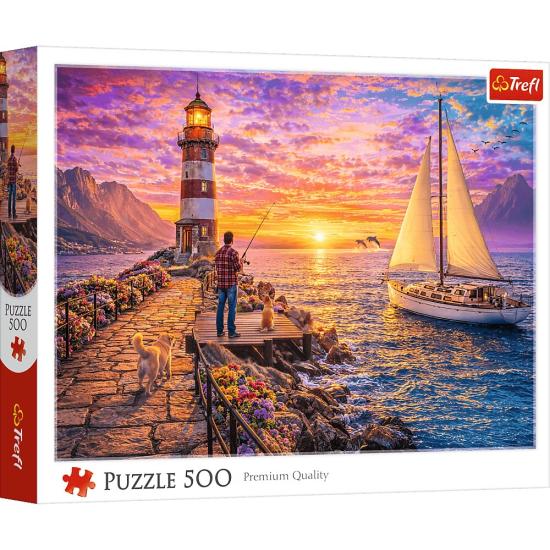 Puzzle Trefl Faro Al Atardecer de 500 Piezas