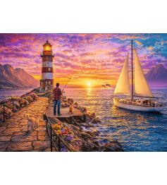 Puzzle Trefl Faro Al Atardecer de 500 Piezas