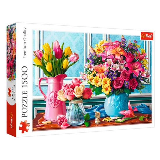 Puzzle Trefl Flores en Jarrones de 1500 Piezas