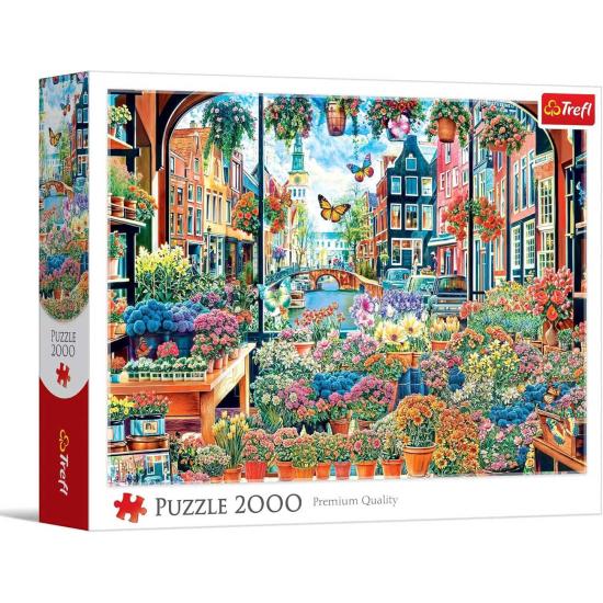 Puzzle Trefl Floristería en Ámsterdam de 2000 Piezas