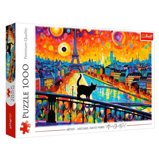 Puzzle Trefl Gato En Paris de 1000 Piezas