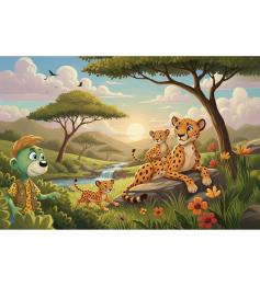 Puzzle Trefl Guepardos XXL de 100 Piezas