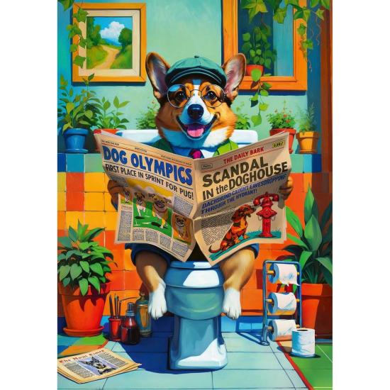 Puzzle Trefl Hora del Baño del Corgi de 1000 Piezas