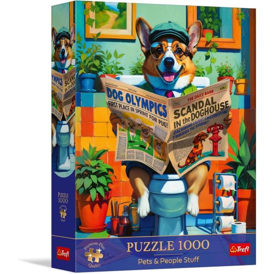 Puzzle Trefl Hora del Baño del Corgi de 1000 Piezas