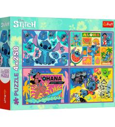 Puzzle Trefl Increíble Stitch XXL de 4x250 Piezas