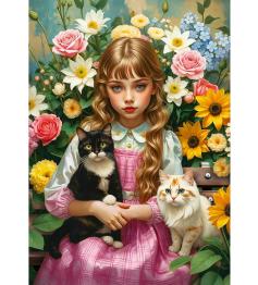 Puzzle Trefl La Chica con los Gatos de 1000 Piezas
