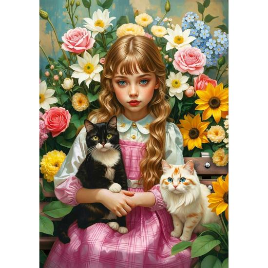 Puzzle Trefl La Chica con los Gatos de 1000 Piezas