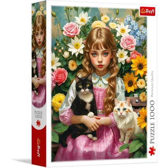 Puzzle Trefl La Chica con los Gatos de 1000 Piezas