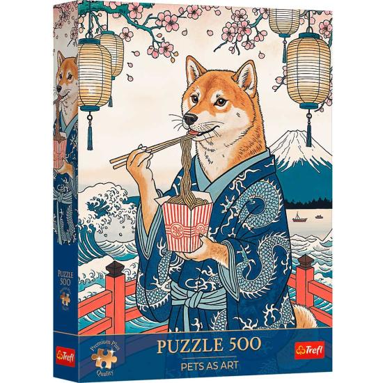 Puzzle Trefl La Meditación Con Fideos De Shiba de 500 Piezas