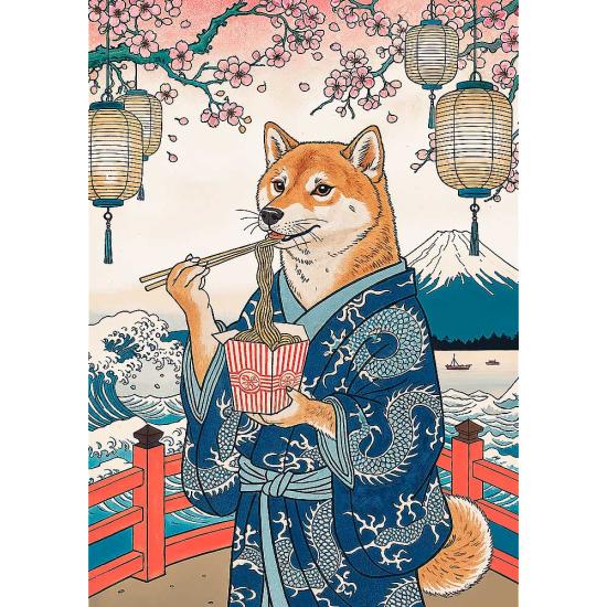 Puzzle Trefl La Meditación Con Fideos De Shiba de 500 Piezas