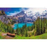 Puzzle Trefl Lago Oeschinen, Alpes Suizos de 1500 Piezas